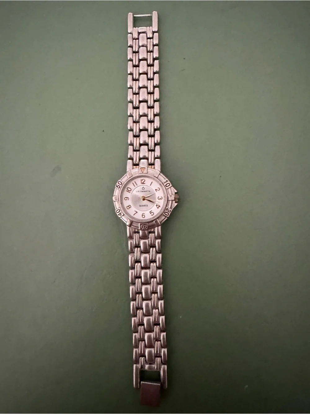 Liz Claiborne Silver and Gold Accent White Face Women's Bracelet Watch